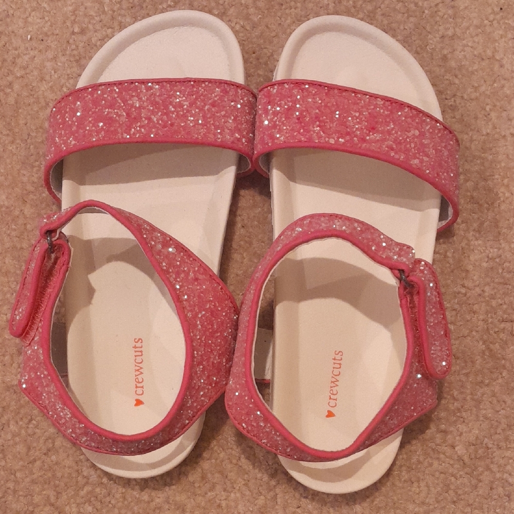 Crewcuts Sparkly Pink Kids Sandals, Size K5,